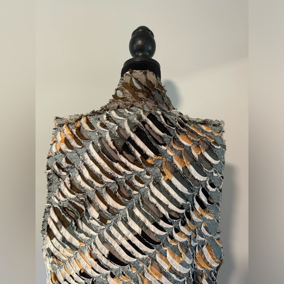 Tim Harding Textile Wearable Art 100% Raw Silk Vest Tunic - Picture 11 of 16